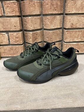 Puma Olive Green and Black Sneakers Men's Shoes Size 9